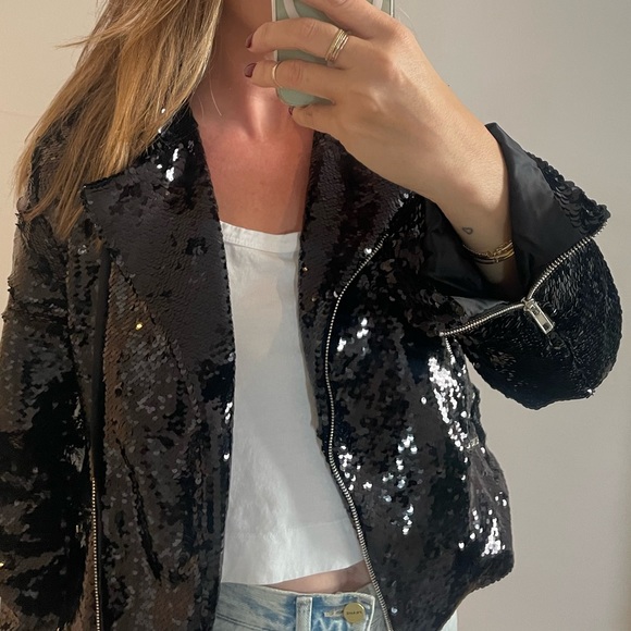 NWOT sequin moto jacket - Picture 10 of 12